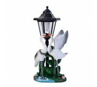 Xgdsnly Lanterne Solaire Décorative de Jardin Statue Sculpture Luminaire en Résine Style Lanterne Classique Point Focal Accueillant Près des Massifs Adaptée au Jardin Allée Parterre Étang, Blanc