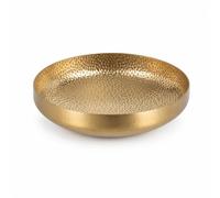 Xgdsnly Plat Service avec Finition Dorée Métallique Plat Service Rond Robuste Assiette Acier Inoxydable pour Restaurateurs, Familles, Cuisine, Doré, 22CM