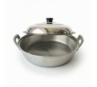 Xgdsnly Poêle à Frire Non Revêtu Poêle En Aluminium Robuste Plat Cuisson pour Cuisine Maison, 34 Cm, Modèle Amélioré, 34 Cm, 1,6 Kg, Avec Couvercle