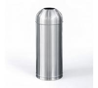 Xgdsnly Poubelle Dôme Cylindrique Poubelle avec Ouverture Ronde Professionnelle Collecteur Déchets pour Bureau, Café, 48L Tout Acier Anneau Argent, 350 810MM