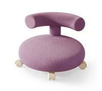 Xgdsnly Pouf à roulettes Mobile Tabouret Roulant Confortable Tabouret avec Dossier pour Enfants, Salle Jeux, Coiffeuse, Marron, Étoile À Cinq Branches, Velours D Agneau, Roues en Nylon