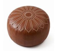 Xgdsnly Pouf Brodé Floral Ouverture Remplissage Ottoman Rangement Rond Surpiqûres Segmentées Pouf Rangement Rond, Noir, Fleur Améliorée