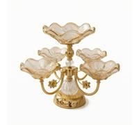 Xgdsnly Présentoir à Fruits à Étages Décoratif Coupe à Fruits En Verre Scintillant Plat à Apéritifs pour Buffet, Grand Φ260mm