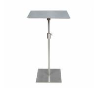 Xgdsnly Table d'Appoint Réglable Table de Canapé, 500mm Diamètre du Plateau Rond, Grande Table D Appoint Ronde Argentée, Galvanisée sans Empreintes Digitales, Hauteur Réglable 500-700mm