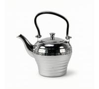 Xgdsnly Théière avec Filtre Texturé Théière En Acier Inoxydable Poli Bouilloire pour Amateurs Thé, Maison, Restaurant, Café, Chromé, 1.2L