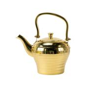 Xgdsnly Théière avec Filtre Texturé Théière En Acier Inoxydable Poli Bouilloire pour Amateurs Thé, Maison, Restaurant, Café, Doré, 2L