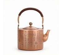 Xgdsnly Théière En Cuivre avec Filtre Traditionnelle Bouilloire En Cuivre Vintage Bouilloire à Thé avec Filtre Intégré pour Bureau, Moderne Minimaliste Avec Motif De Cent Bonheurs