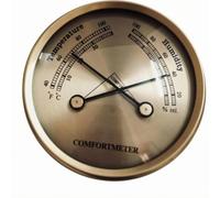 Xgdsnly Thermomètre Hygromètre à Cadran Face Dorée Station Météo Lunette Circulaire Appareil Mesure , 70MM