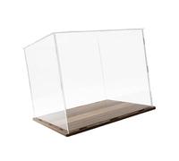 Xgdsnly Vitrine D'Exposition Acrylique Présentoir Boîte de Rangement pour Objets de Collection Socle Fini Bois Étanche à La Poussière pour Utilisation Domesti, 30cmx30cm