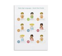 XGINERFEX ASL Poster Sign Language Canvas Wall-Art Educational Learning Chart Communication Letters Decor for School Room(Framed,12x18inch(30x45cm))