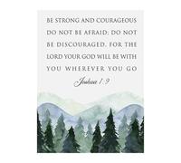 XGINERFEX Be Strong Little One Joshua 1:9 Nursery Wall-Art, Christian Gift, Biblical Encouragement Poster for Boy or Girl, Baptism Birthday (Unframed,08x12inch(20x30cm))