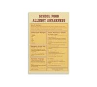 XGINERFEX Food Allergy Educational Poster for Classroom Nurse Office Wall-Art Anaphylaxis Awareness Sign First Aid Information Print(Unframed,12x18inch(30x45cm))