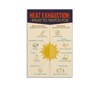 XGINERFEX Heat Stress Poster Prevention Symptoms First Aid Chart Workplace Office Wall Decor(Unframed,12x18inch(30x45cm))
