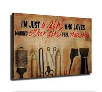 XGINERFEX Making Other Girls Feel Awesome Hairdresser Poster Retro Wall-Art for Beauty Salon Home(Unframed,12x18inch(30x45cm))