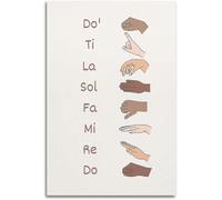 XGINERFEX Multicultural Solfege Poster Do Re Mi Hand Signs Music Scale Chart Educational Wall Decor for Classroom Homeschool Music Studio(Unframed,12x18inch(30x45cm))