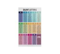 XGINERFEX Wall-Art for Classroom Elementary Silent Letters Pronunciation Chart Teacher Supplies Phonics Fun Grammar Poster Learning Reading Aid(Unframed,08x12inch(20x30cm))