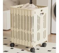 XGQXZWC Panier a Linge Pliable, Grand Panier à Linge Pliable avec Roulettes Universelles, Paniere a Linge Sale Mobiles pour la Maison, Chariot à Linge Sur Pied pour Buanderie, Salle de Bain(38x50x31cm