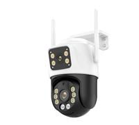 XGUELNT Caméra extérieure WiFi PTZ à Double Objectif 8MP 4K | Caméra de suivi automatique AI avec double écran, audio et surveillance intelligente(K Plug,8MP With 32G)