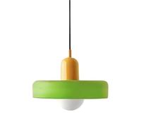 XHEILZOP Lampe Suspendue Vintage en Verre et Fer, Plafonnier Coloré Milieu du Siècle, Luminaire de Plafond pour Salon, Chambre, Cuisine, Couloir et Îlot de Cuisine(P,35cm)