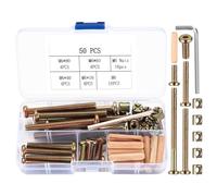 XhjzgcTech Kit de quincaillerie de rechange pour lit de bébé, kit de quincaillerie de rechange pour lit superposé, boulons de berceau, écrous à barillet et chevilles en bois, vis à tête hexagonale