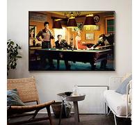 XIANGPEIFBH Affiche de film classique moderne peintures sur toile étoiles célèbres jouer au billard affiches et imprimer des photos d'art mural décor à la maison 60x80cm (24x31inch) sans cadre