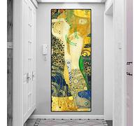 XIANGPEIFBH Artiste classique Gustav Klimt baiser peinture abstraite sur toile affiches et impressions photos d'art mural pour salon 50x170cm (18''x67'') avec cadre