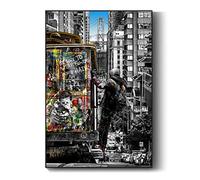 XIANGPEIFBH Banksy Wall Art Londres Street Art Toile Peintures Sur Le Mur Graffiti Pop Art Paysage Affiches Et Impressions pour La Décoration Intérieure 80x120cm(32x47inch) Cadre Intérieur