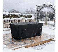 XIANGPEIFBH Housse Table de Jardin Exterieur Imperméable Protection 155x80x75/LxWxH Bâche Salon de Jardin Carré, Tissu Oxford 420D avec Coupe-Vent Boucles et Cordon de Serrage pour Balcon, Terrasse