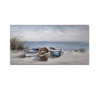 XIANGPEIFBH Impression sur toile représentant 3 bateaux, affiche nordique abstraite, bord de mer, plage, bateau, décoration murale pour salon, maison (60x120cm, sans cadre)