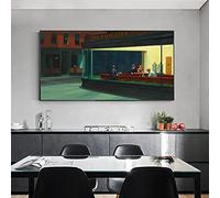 XIANGPEIFBH Nighthawks d'Edward Hopper Peintures célèbres sur les affiches d'art murales et impressions sur toile pour décoration murale de salon 30x75cm (12''x30'') sans cadre