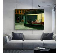 XIANGPEIFBH Peinture célèbre Edward Hopper Nighthawks Peinture sur toile Affiches et impressions Art mural pour salon Décoration d'intérieur 50x75cm (20x30inch) Sans cadre