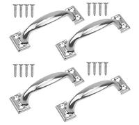 xianynow 4Pcs Poignée de Traction de Porte, Poignée de Porte d’Armoire avec Vis pour Tiroirs, Armoires, Placard, Armoires Chaussures, Tables Chevet Etc (Argent)