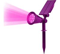 xiao 7 LED spot solaire deux en un étanche à l'eau lampe de sécurité extérieur arbre, Cour, Cour solaire lumière (Couleur rose)