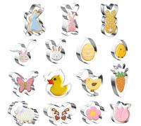XIAOGUA 15 Pcs Emporte-pièces Pâtisserie Enfant, Moule Biscuit en Acier Inoxydable pour Anniversaire Enfant, Découpe Fruit et Sandwich pour Bento Box, Mini Formes Animaux Fleurs Papillon