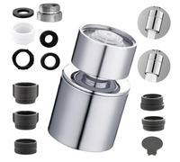 XIAOGUA Aérateur de Robinet 360° Pivotant avec 6 Adaptateur Robinet Cuisine Embout Robinet Cuisine Mousseur Robinet Economie Eau 22mm pour Éviers de Cuisine Salle de Bain Lavabo
