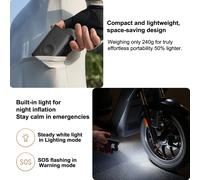 Xiaomi Mijia Compact Portable Electric Air Compressor, pompe à air multifonctionnelle avec détection de pression des pneus, gonfleur électrique portable, modes prédéfinis multiples