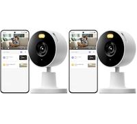 XIAOMI Smart Camera C100, Qualité 2K Ultra Claire 3MP, WiFi 6, Vision Nocturne Couleur, Détection Humaine IA, Appel Vocal, Appairage Bluetooth, Sécurité Intérieure (Lot de 2)