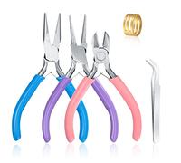 Xiaomoyu 3 Pinces à Bijoux, Trousse Outils de Fabrication de Bijoux, Pinces à Becs Aiguilles Long de Chaîne, Coupe-fil