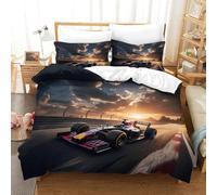 XiaopangXY Formule 1 BullRacing Linge De Lit, Fermeture À Glissière Formula Racing Parure De Lit Confortable Literie Respirant Comfort Cover Hygroscopique Housse De Couette King（220x240cm）