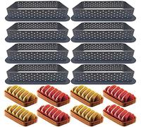 XiaoShenLu Moule à Gateau Perforé Cutter Forme Mousse Cercle Anneau, ercle tartelette, Moule perforé La Décoration de Gâteau, rectangulaire 8pcs