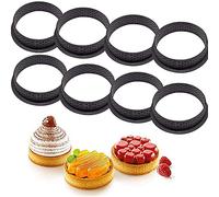 XiaoShenLu Moule à Gateau Perforé Cutter Forme Mousse Cercle Anneau, ercle tartelette, Moule perforé La Décoration de Gâteau, ronde 8pcs
