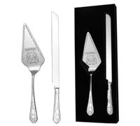 xiaoyu Ensemble couteau et serveur à gâteau de mariage, ustensiles de coupe de gâteau en acier inoxydable, coupe-gâteau gravé vintage et spatule de service pour mariage, fêtes, fête prénuptiale