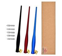 XIAOYU ensemble de stylos en bois obliques, ensemble de calligraphie pour débutants, 5 pointes de stylo à encre de calligraphie, 3 pièces