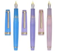 xiaoyu lot de 3 Jinhao 82 stylo plume acrylique, plume iridium, attributs dorés, convertisseur d'encre, stylo à écriture transparente classique et fluide, plume fine (0,5 mm)