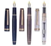 xiaoyu lot de 3 Jinhao 82 stylo plume acrylique, plume iridium, attributs dorés, convertisseur d'encre, stylo à écriture transparente classique et fluide, plume extra-fine (0,38 mm)