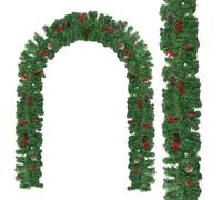 XIAQICA 9 FT Guirland Noel Guirlande Sapin Guirlande en Sapin Artificiel Pomme de Pin Baies Guirland pour Escaliers Cheminée Suspendu Clôture de Fenêtre