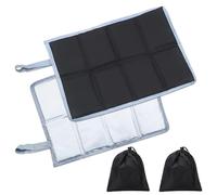 XIASHENG 2 Pièces Coussins de Siège Pliable,Coussin en Tissu Oxford avec 2 Sacs de Rangement,Coussin D'isolation Thermique pour Randonnée,Pique Niques,Stade,Protection Humidité et Saleté-Noir