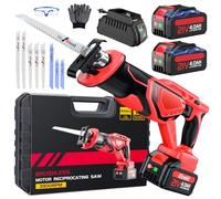 XIAZIR Scie Sabre Sans Fil, Moteur Brushless 3500 CPS/min, 2 batteries 21 V 4000 mAh, Kit de 8 Lames pour Bois, Métal, PVC et Plastique, Scie Alternative Compacte avec Chargeur Rapide et Coffret