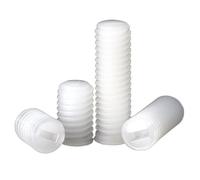 XIBIO 50 pcs M3 M4 M5 M6 M8 Vis à tête Fendue en Plastique en Nylon Blanc Vis sans tête à Pointe Plate (Color : 50pcs, Size : M6 x 20mm)