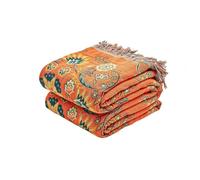 XIBLC Couverture bohème 100% Coton Ultra Douce - Couvre-lit Rustique, 203,2 x 228,6 cm, imprimé Floral - Couverture d'été pour lit Toutes Saisons - Couvre-lit Rustique réversible bohème pour lit
